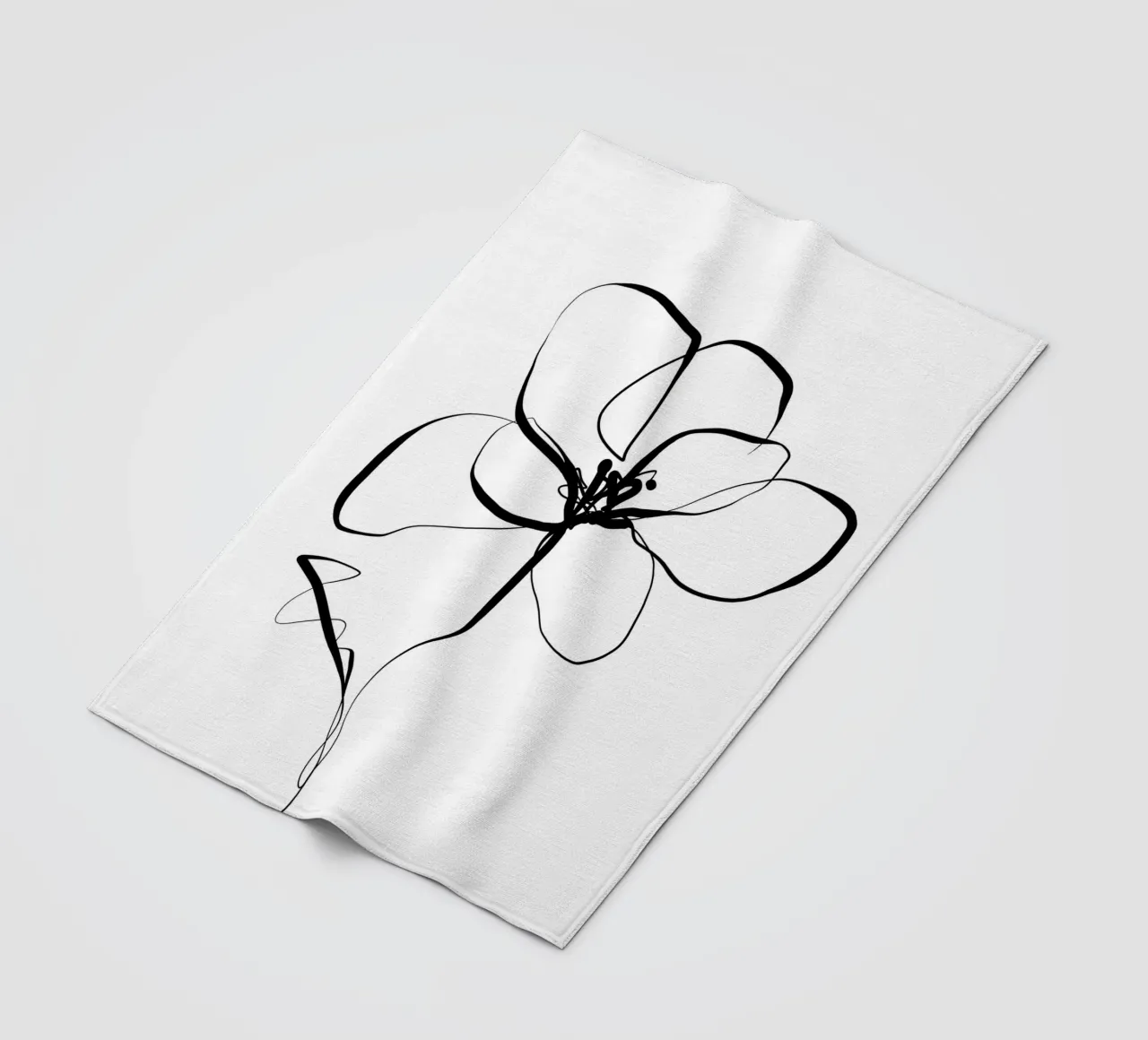 Gatti e puntini - Line Art Magnolia coperta in pile da The Artcircle