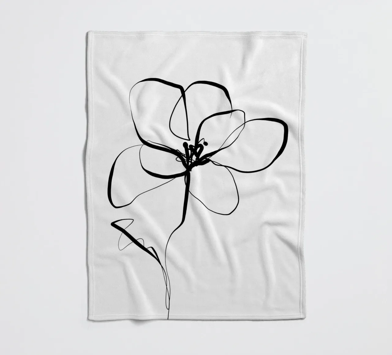 Gatti e puntini - Line Art Magnolia coperta in pile da The Artcircle