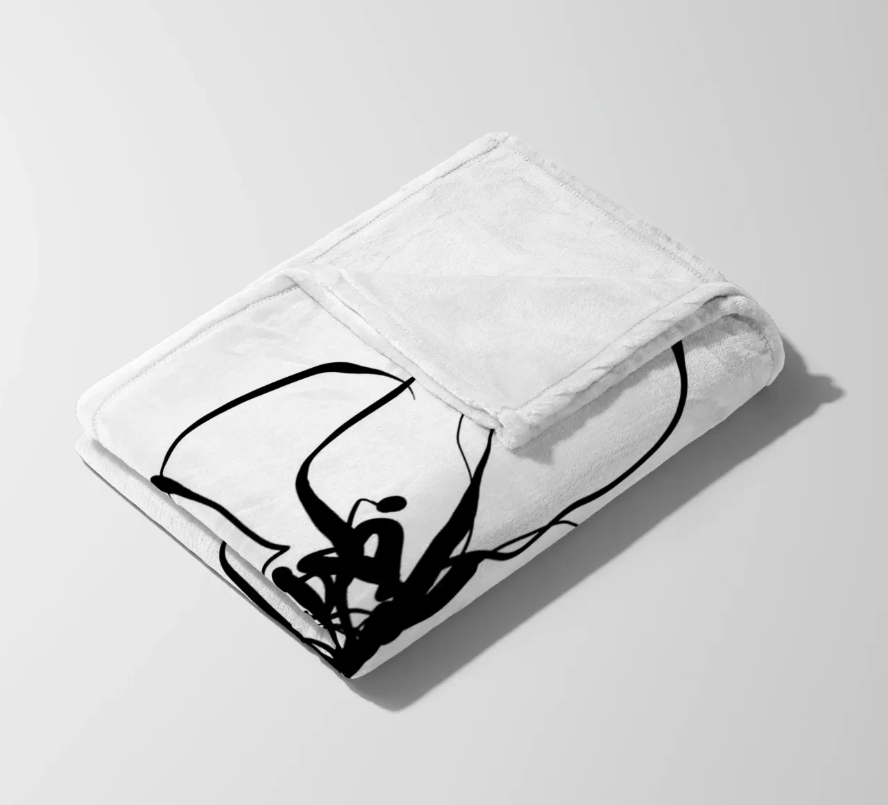 Gatti e puntini - Line Art Magnolia coperta in pile da The Artcircle