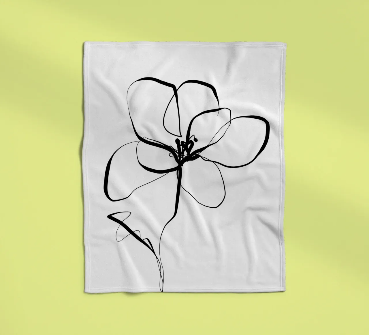 Gatti e puntini - Line Art Magnolia coperta in pile da The Artcircle