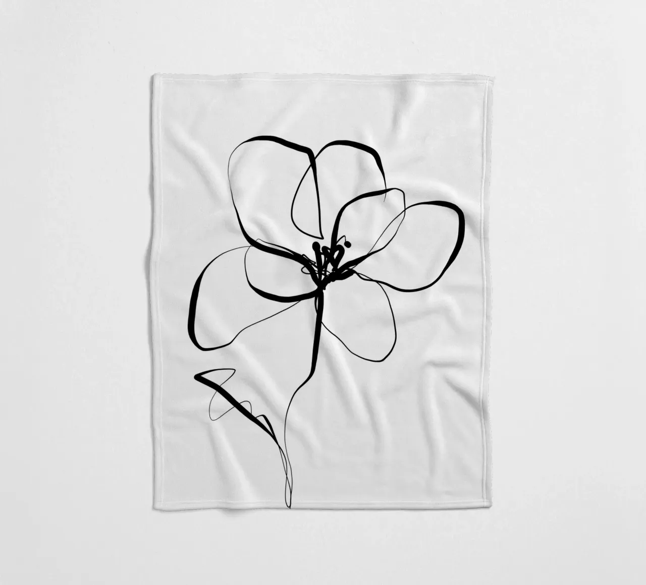 Gatti e puntini - Line Art Magnolia coperta in pile da The Artcircle