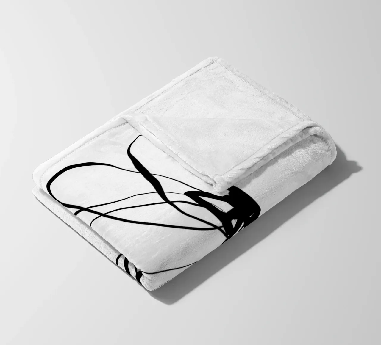 Gatti e puntini - Line Art Magnolia 02 coperta in pile da The Artcircle