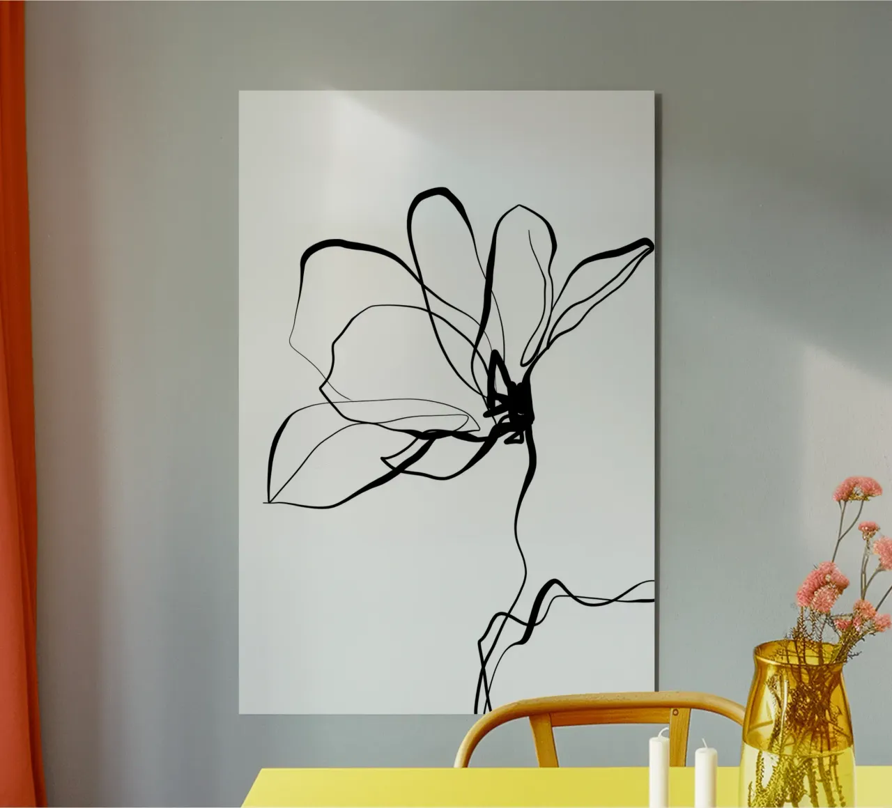 Gatti e puntini - Line Art Magnolia 02 alluminio dibond da The Artcircle