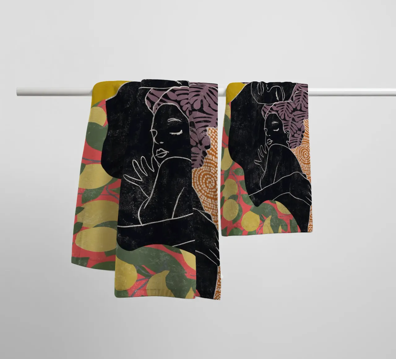 Cats & Dotz - Mutter und Tochter 01 Handtuch von The Artcircle