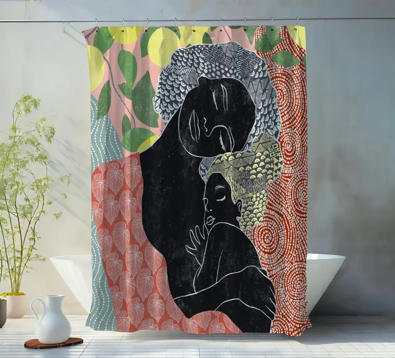 Cats & Dotz - Madre e figlia 02 tenda da doccia da The Artcircle
