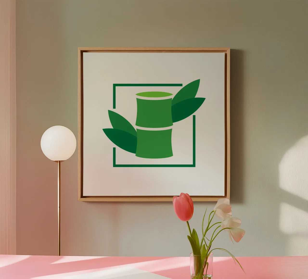 Traditioneel bamboe frame canvas met Baklijst van galihstudio