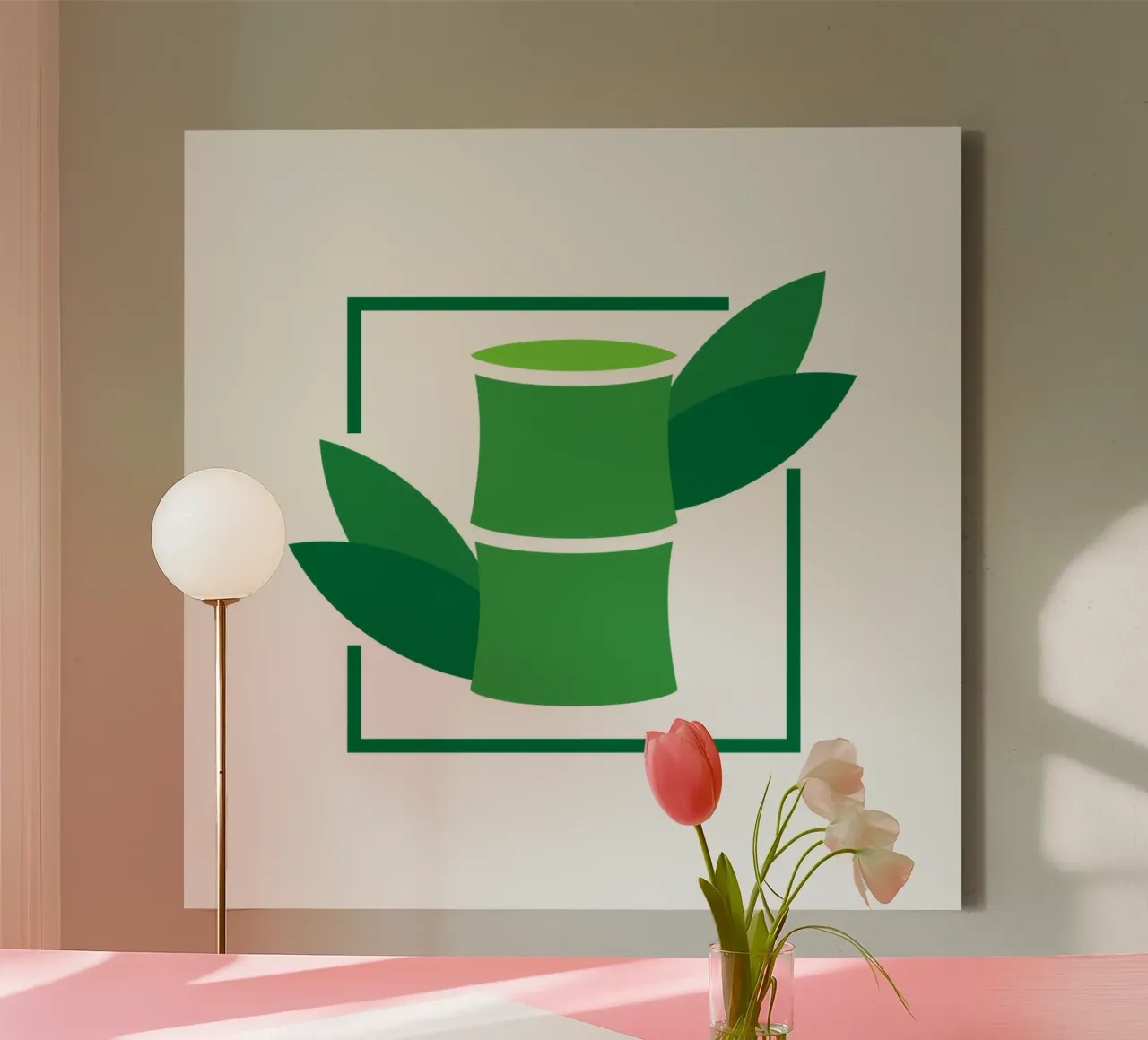 Traditioneel bamboe frame canvas met Baklijst van galihstudio