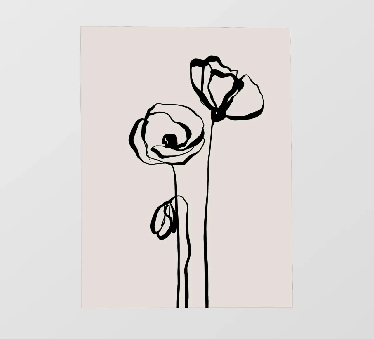 Gatti e puntini - Line Art Poppy 01 telo in pvc da The Artcircle