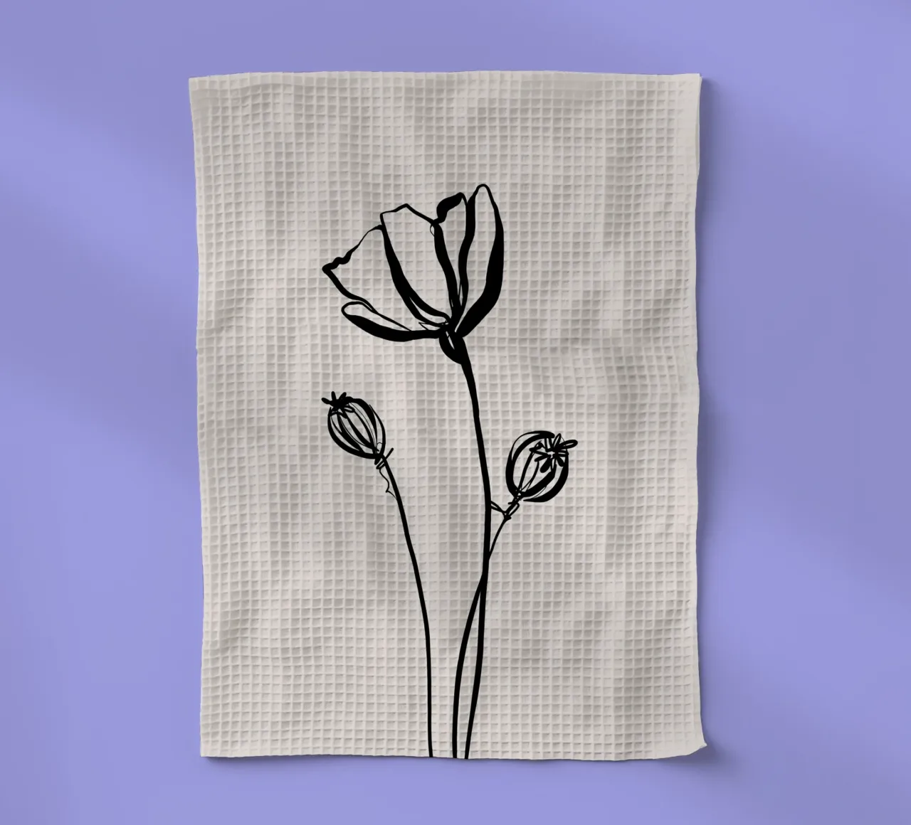 Gatti e puntini - Line Art Poppy 02 canovaccio da cucina da The Artcircle
