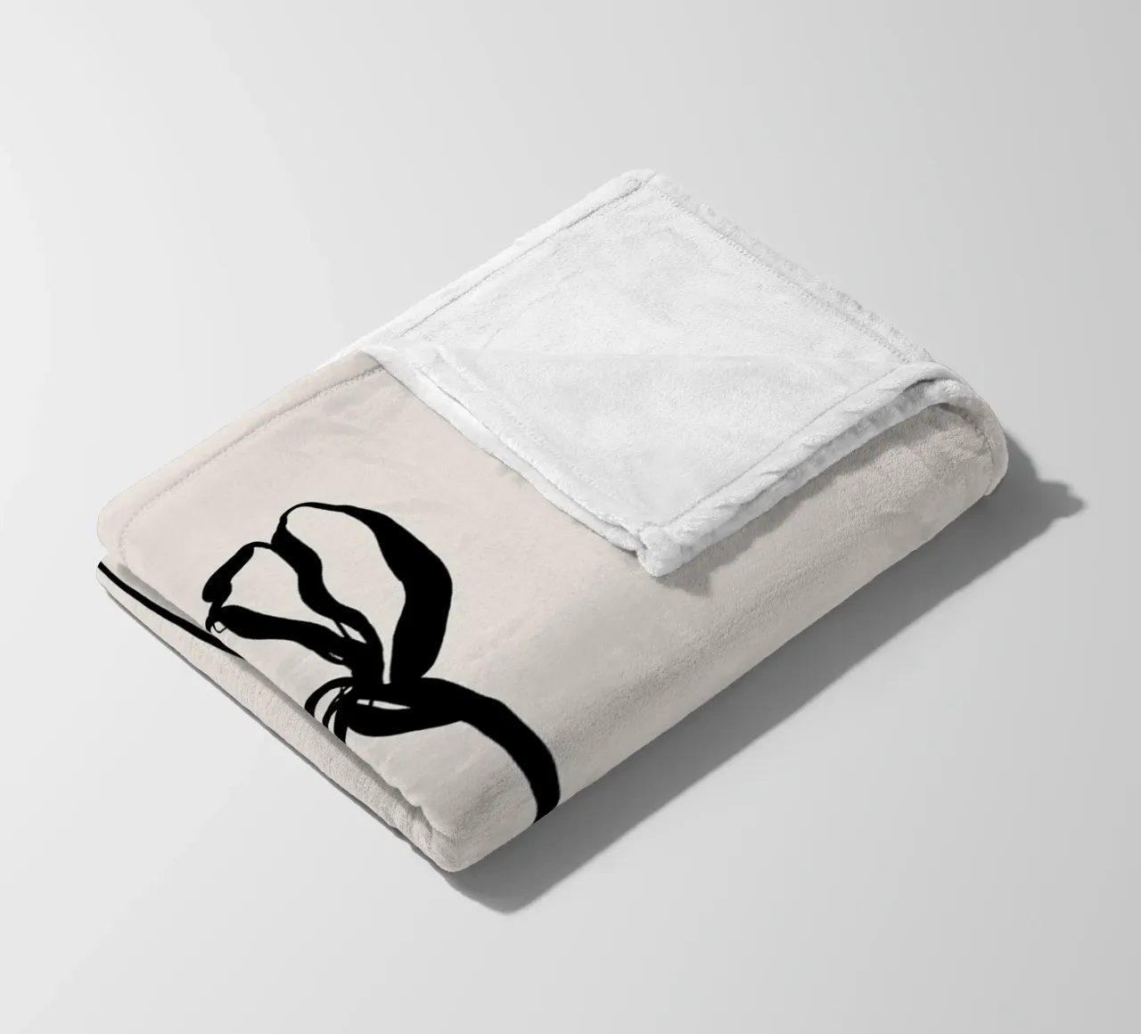 Gatti e puntini - Line Art Poppy 02 coperta in pile da The Artcircle