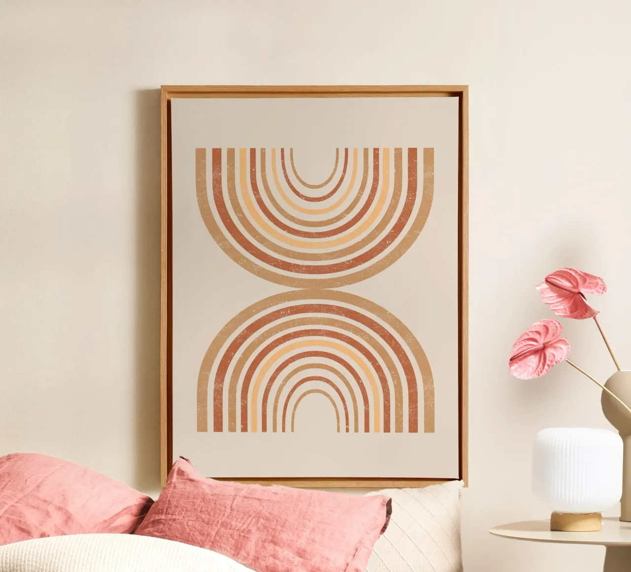 Katten & Dotz - Regenboog 02 canvas met Baklijst van The Artcircle