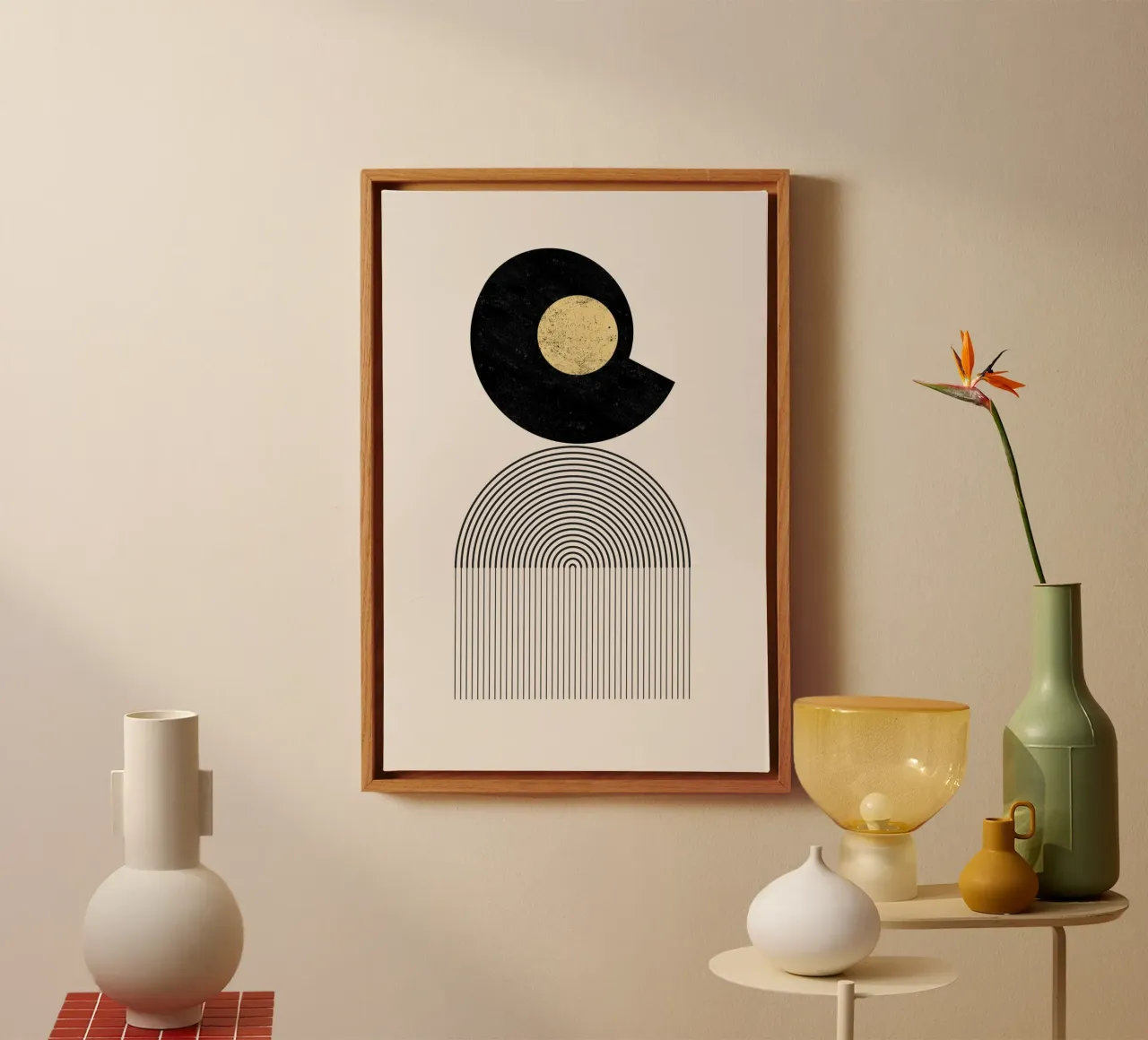 Cats & Dotz - Arcobaleno d'oro 08 tela con Cornice a cassetta da The Artcircle
