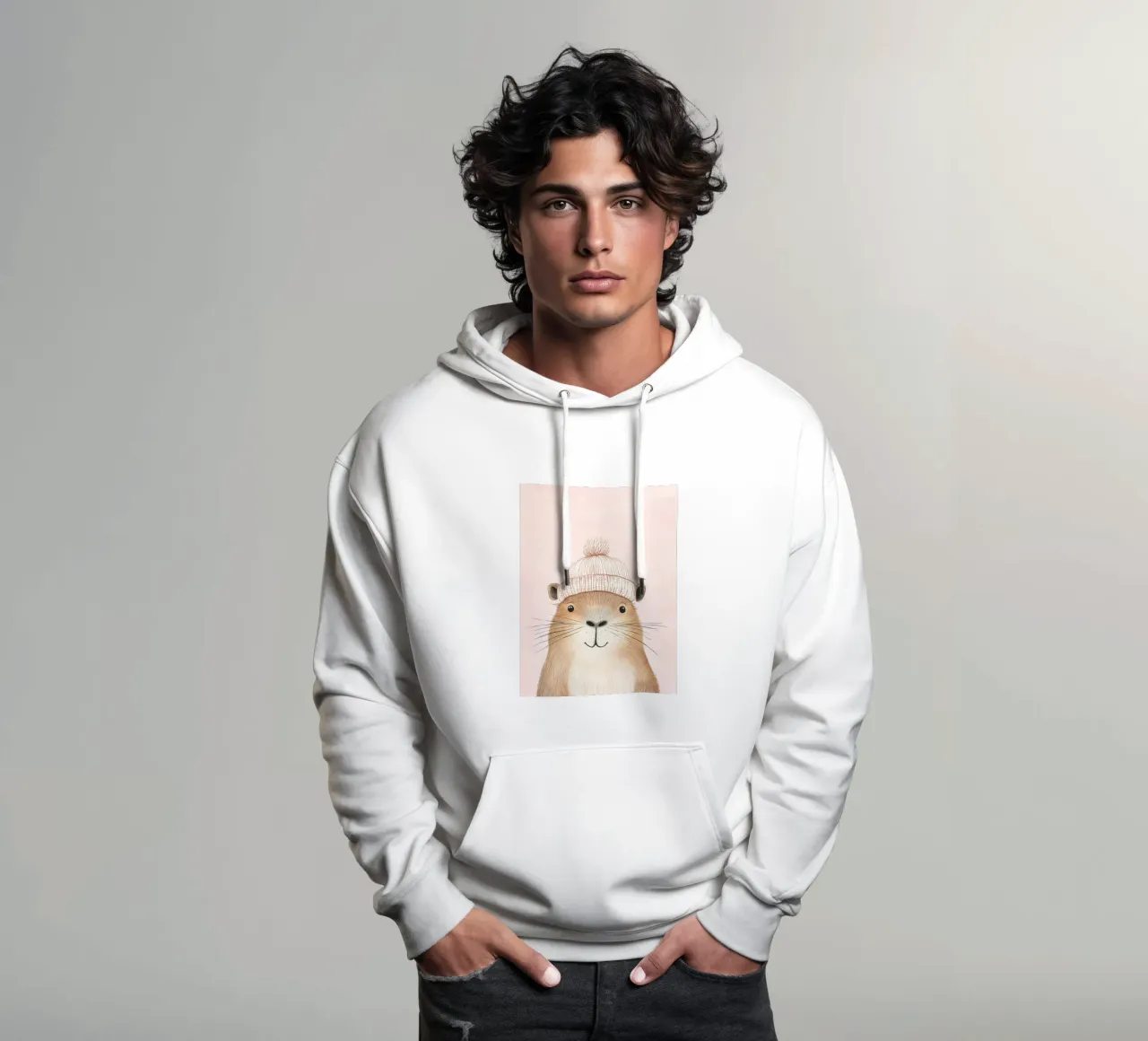 Luis, il simpatico capibara felpa con cappuccio da Carinaprint