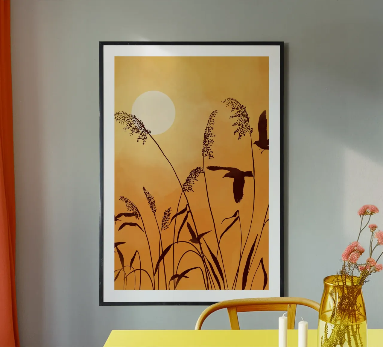 Gatti e puntini - Serenità poster con telaio in alluminio da The Artcircle
