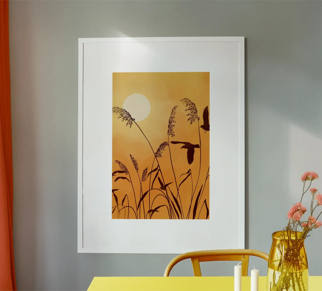 Gatti e puntini - Serenità poster con telaio in alluminio da The Artcircle