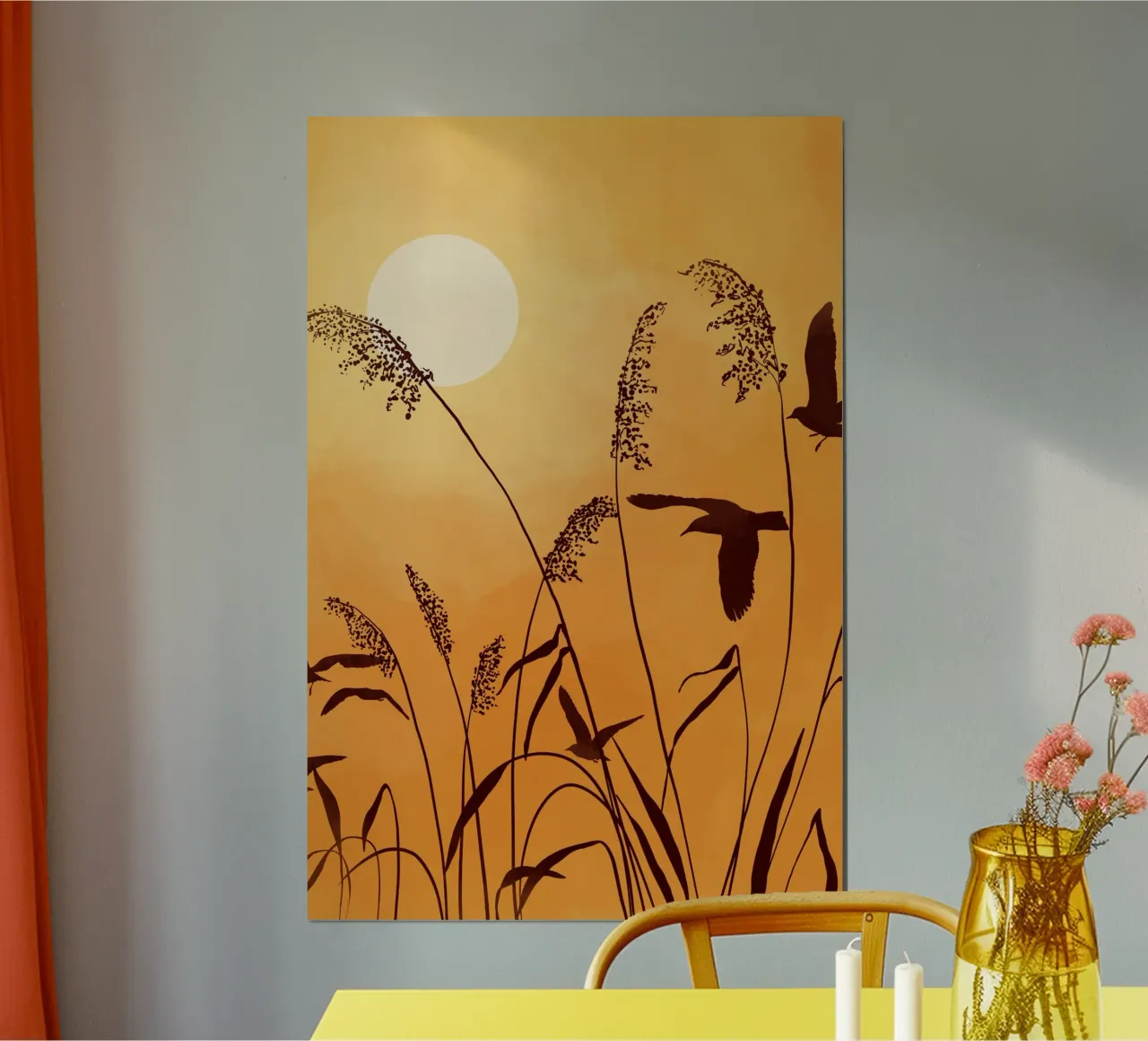 Gatti e puntini - Serenità poster con telaio in alluminio da The Artcircle
