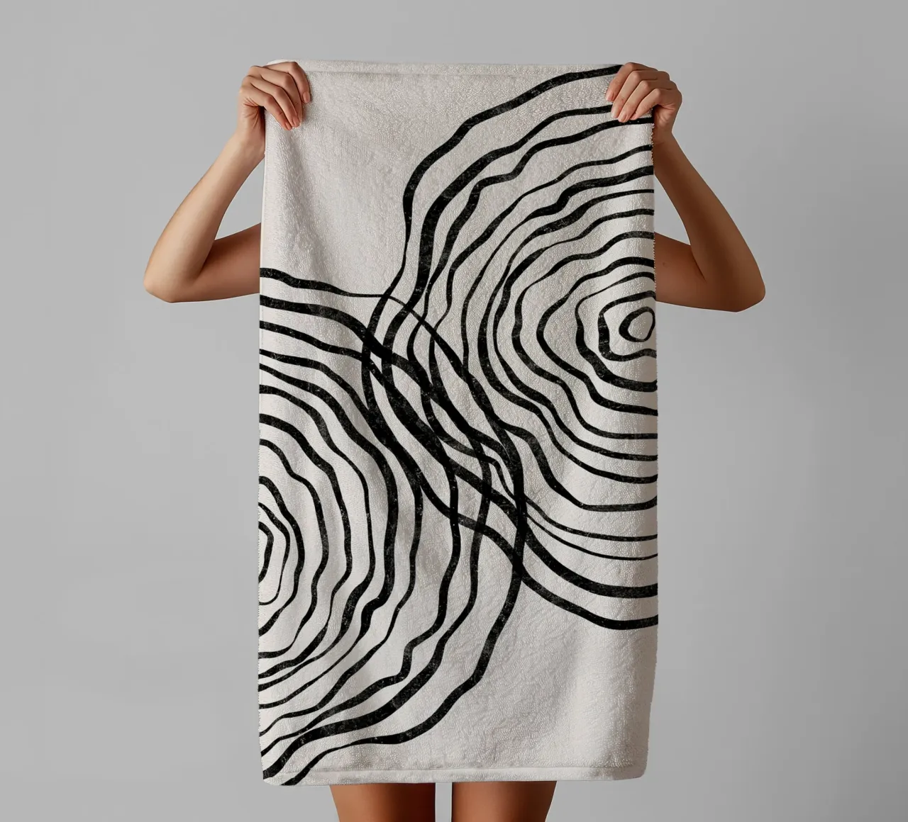 Cats & Dotz - Shape 01 Double Circles towel by The Artcircle