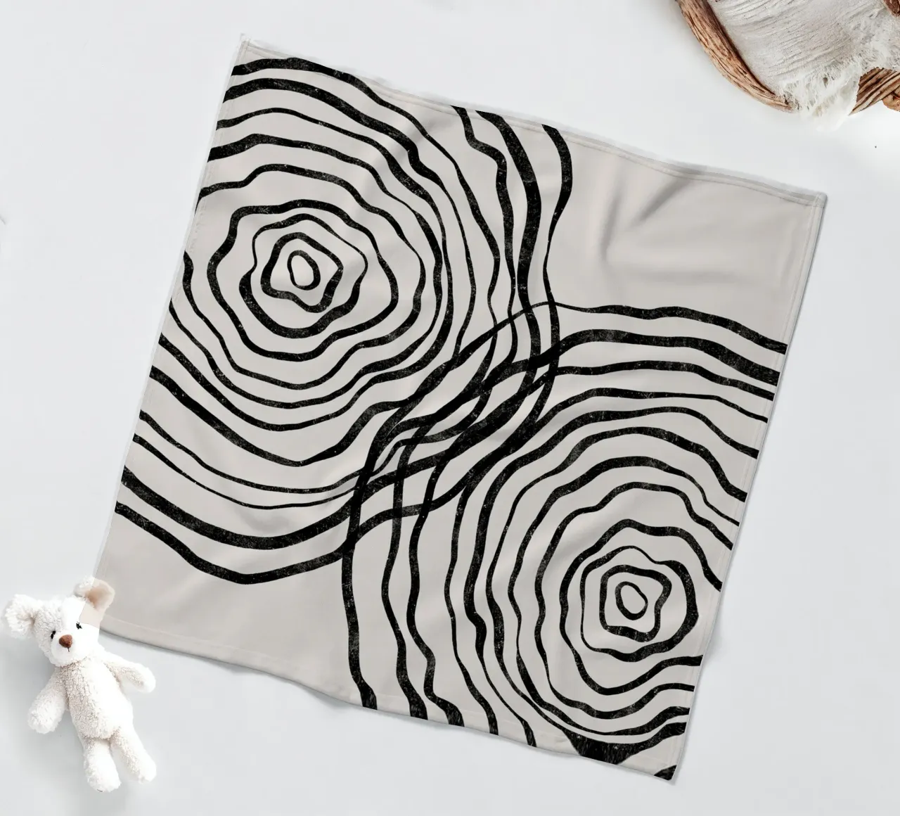 Cats & Dotz - Shape 01 Double Circles fleece blanket by The Artcircle