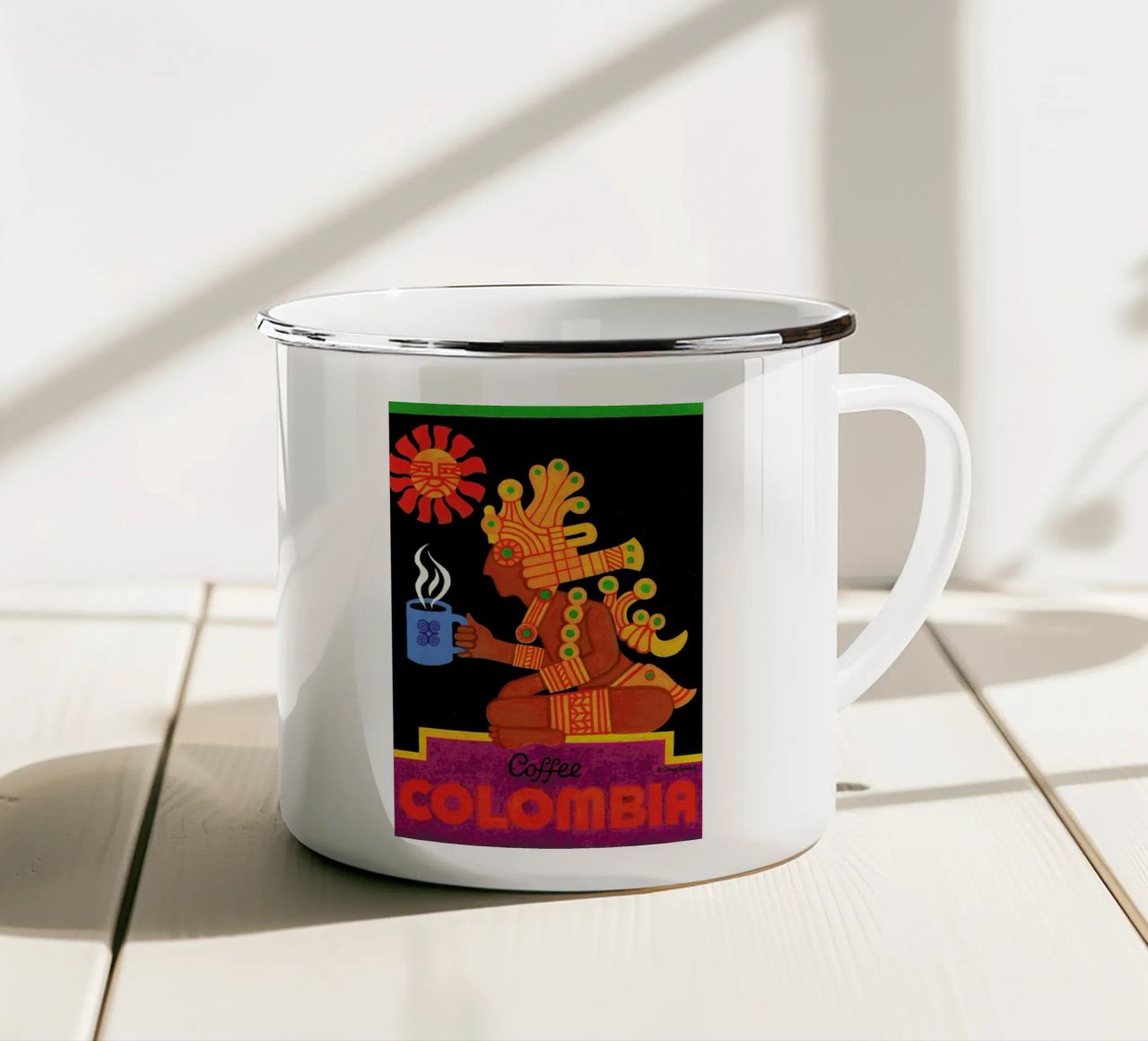 Colombia tazza in smalto da Simboli Design