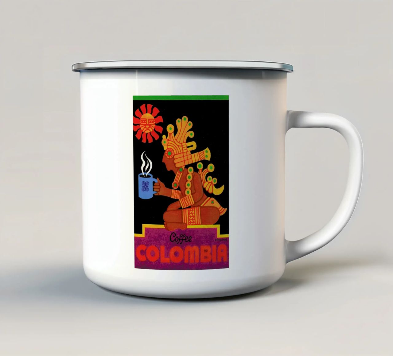 Colombia tazza in smalto da Simboli Design
