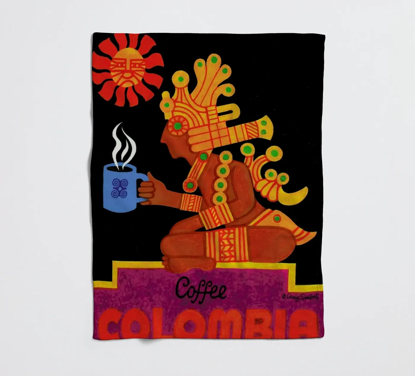 Colombia fleece blanket by Simboli Design