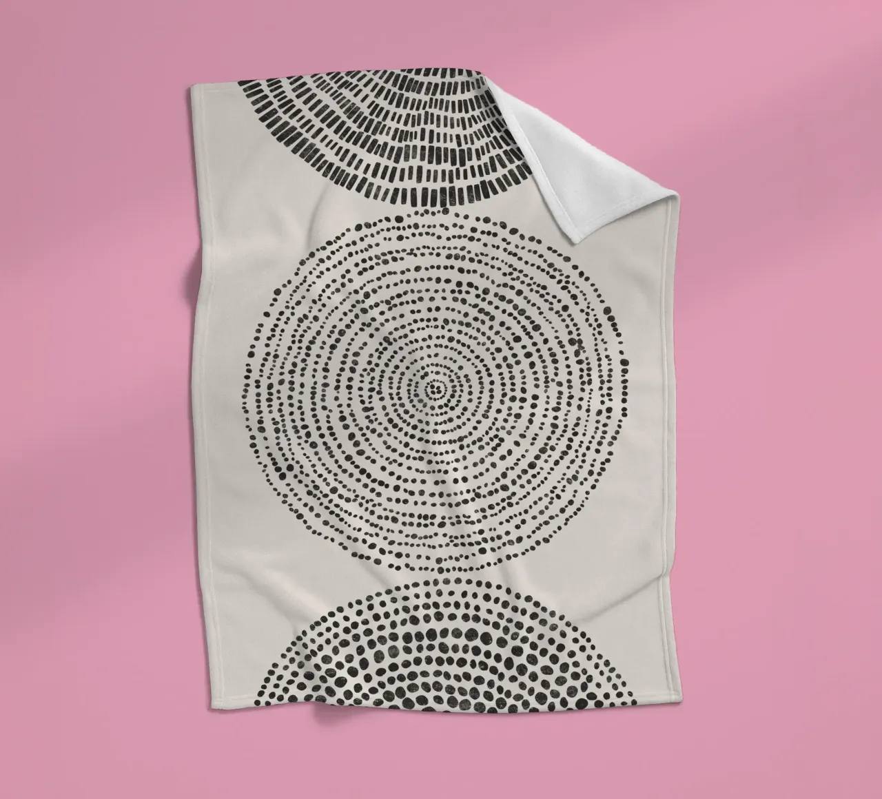Cats & Dotz - Shape 03 Triple Circles fleece blanket by The Artcircle