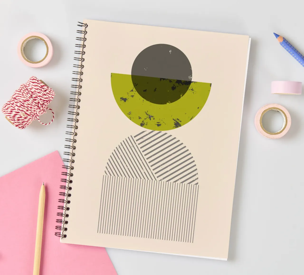 Cats & Dotz - Shape 06 spiral notebook by The Artcircle