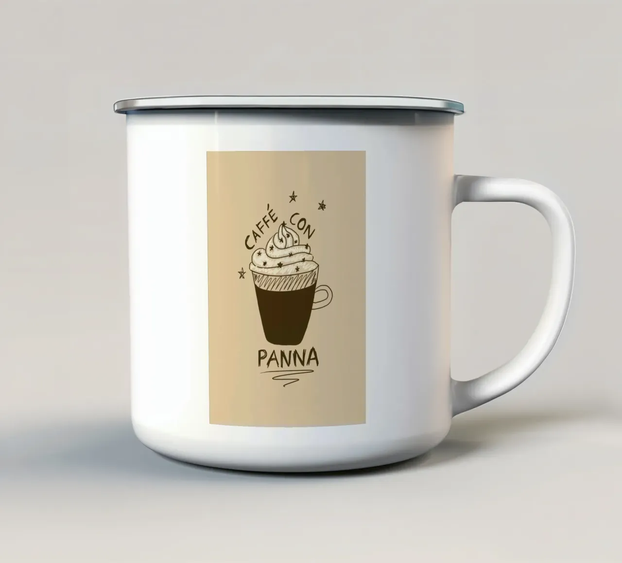 Caffe con Panna tazza in smalto da Studio Dolci