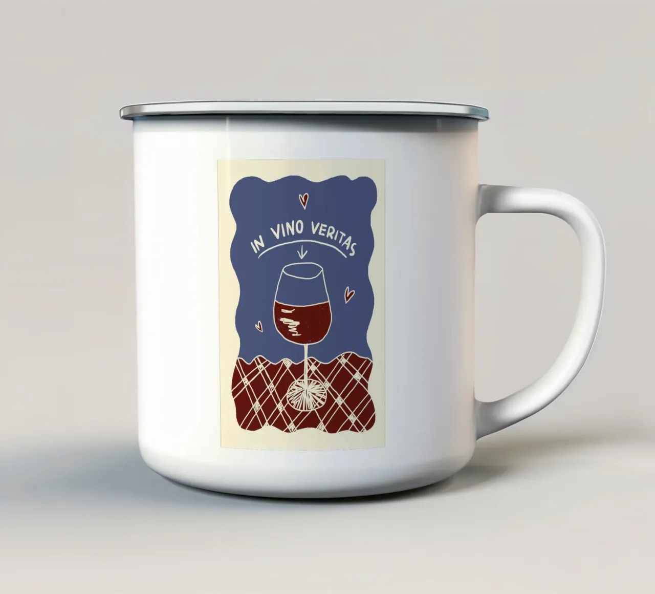 In Vino Veritas tazza in smalto da Studio Dolci