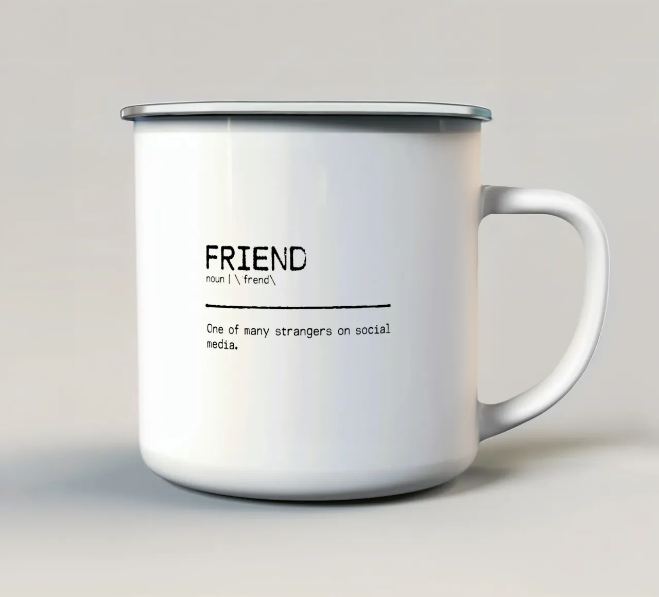 Definizione Citazione - Amico II tazza in smalto da Orara Studio