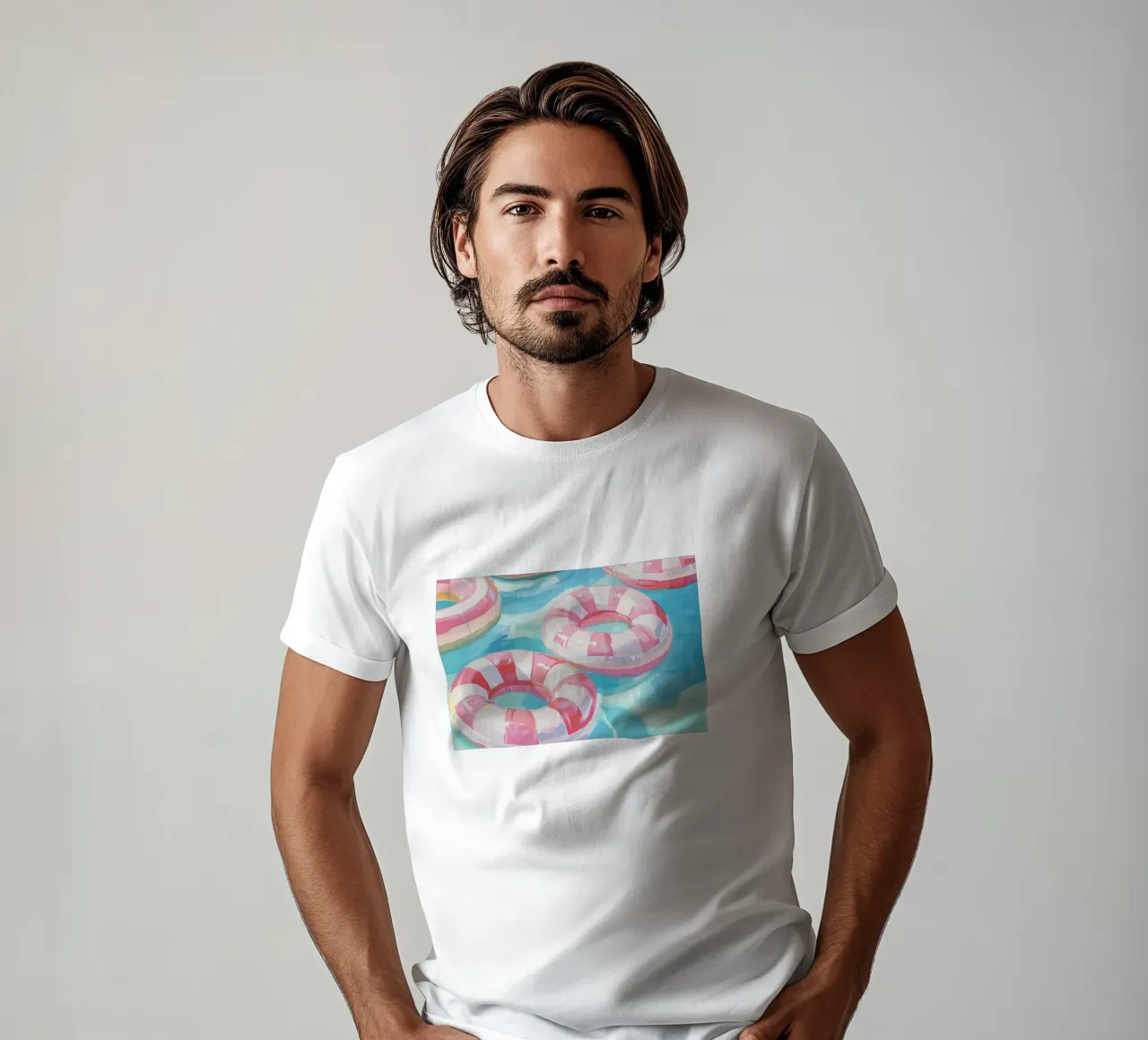 Divertimento con pneumatici galleggianti rosa t-shirt da Carinaprint