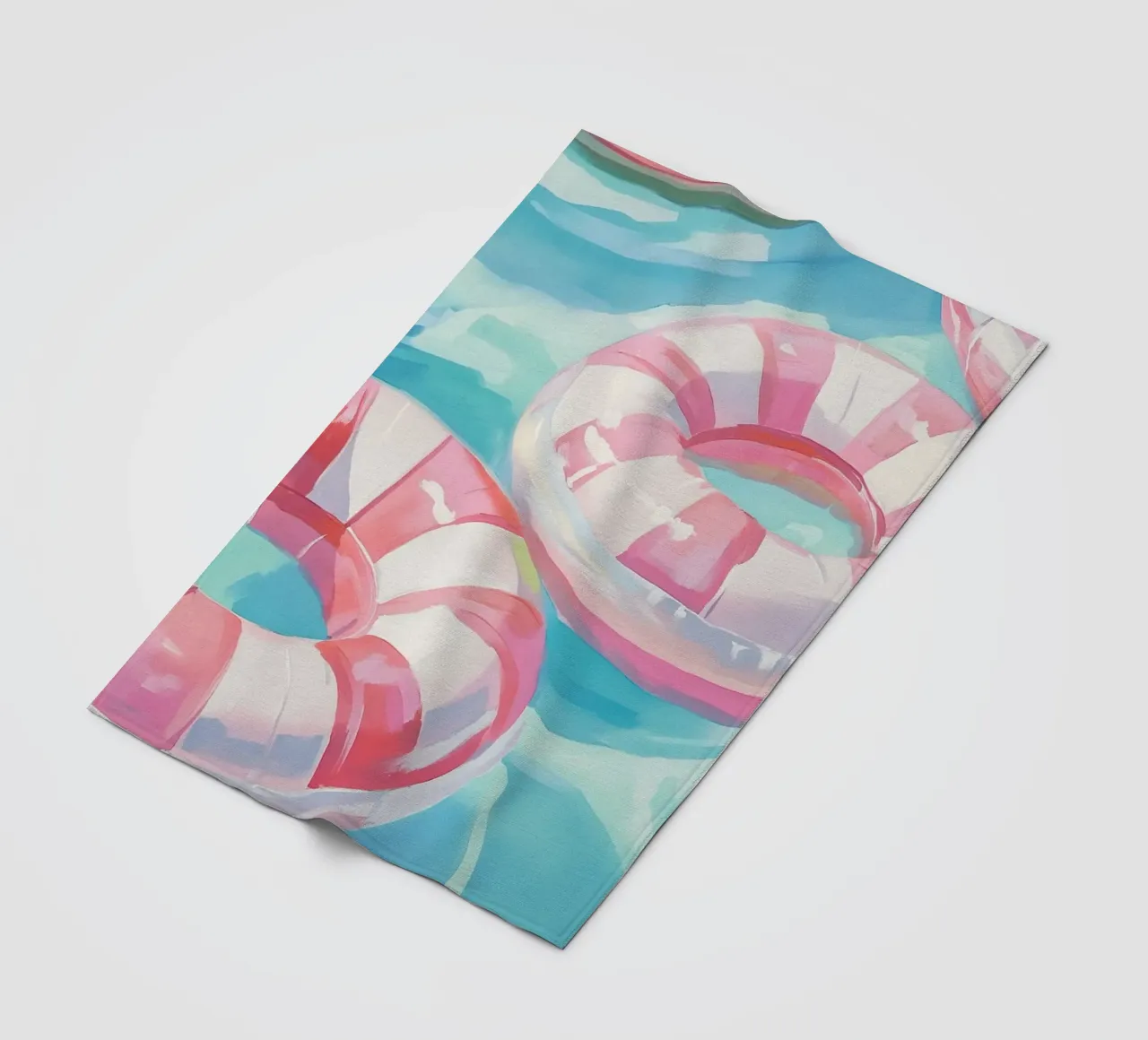 Pink floating tyre fun fleece blanket by Carinaprint