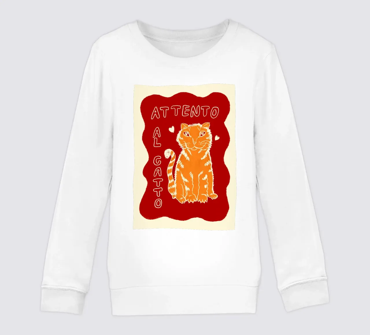 Attento al Catto - Katze orange kids sweatshirt by Studio Dolci