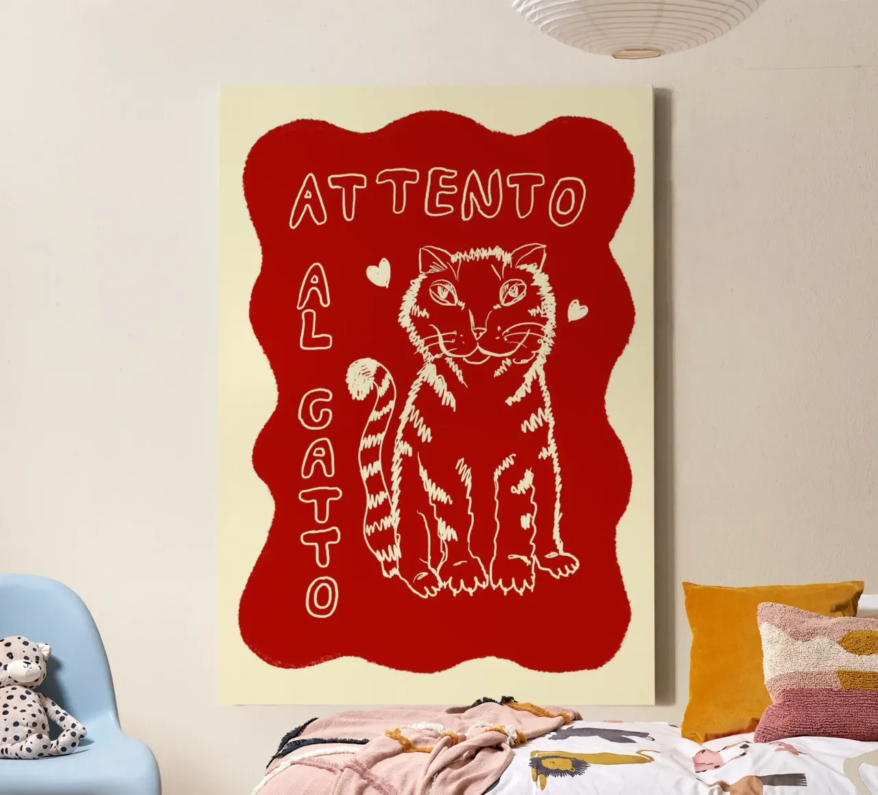 Attento al Catto - Katze tela con Cornice a cassetta da Studio Dolci