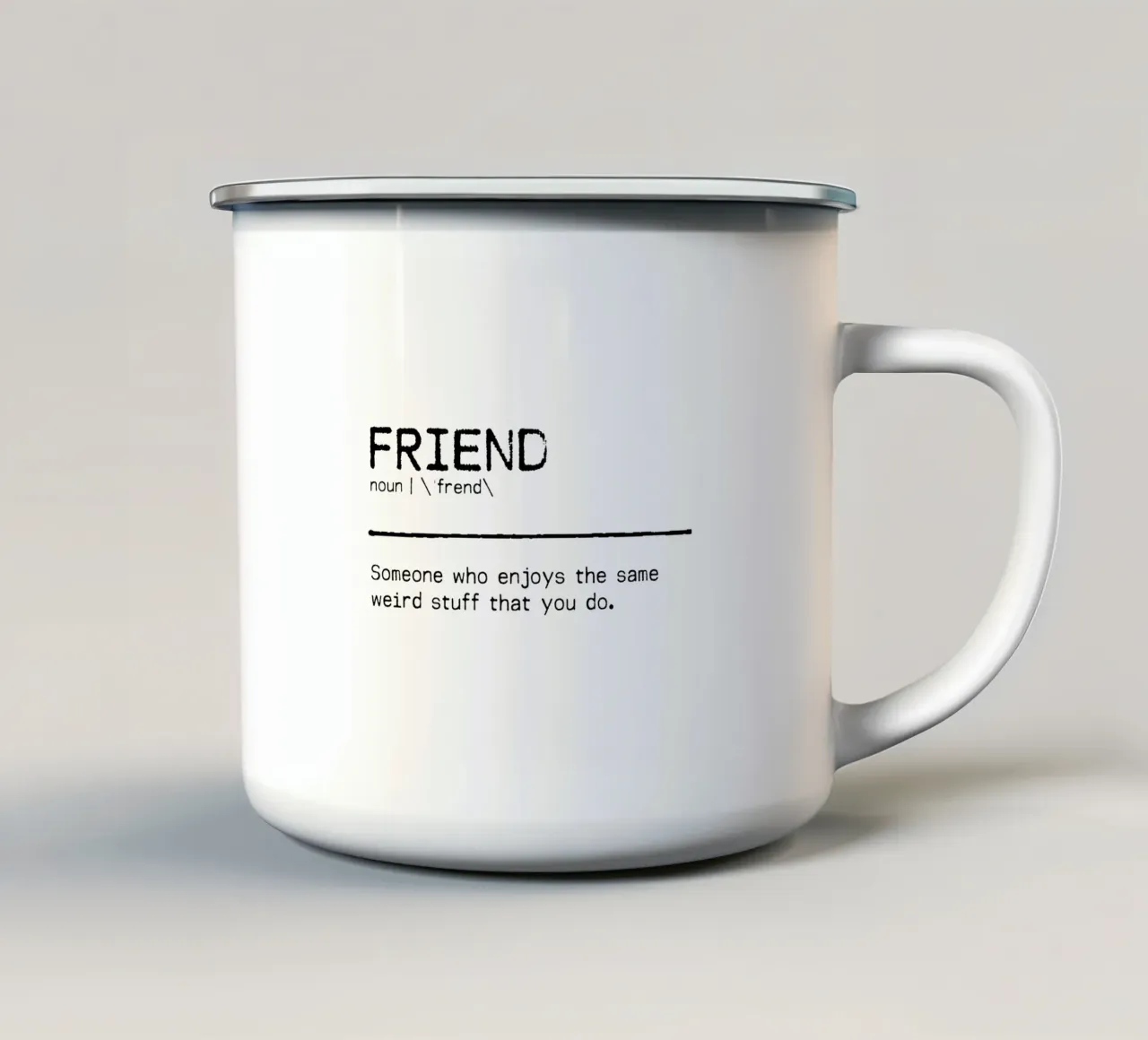 Definizione Citazione - Amico I tazza in smalto da Orara Studio
