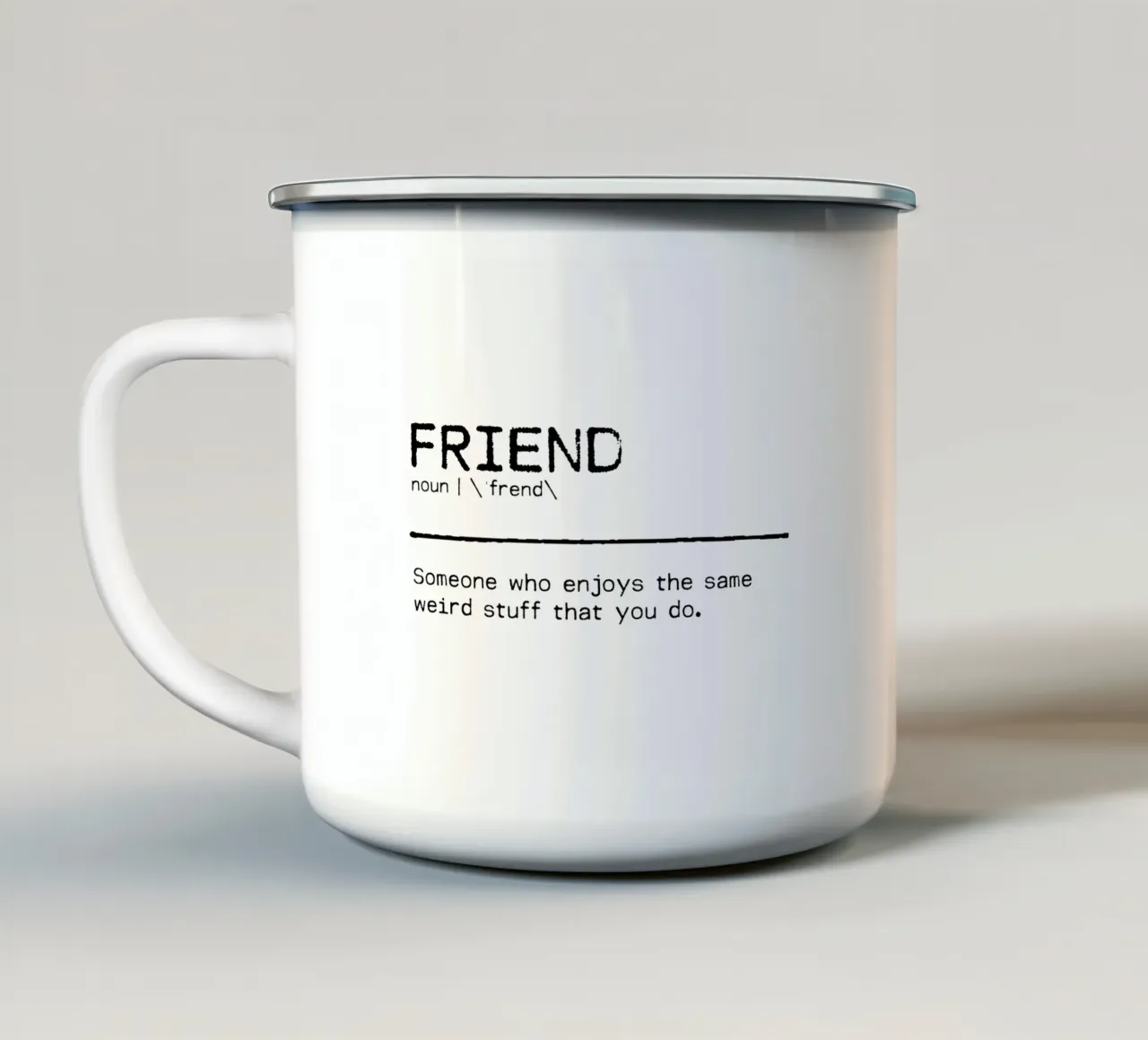 Definizione Citazione - Amico I tazza in smalto da Orara Studio