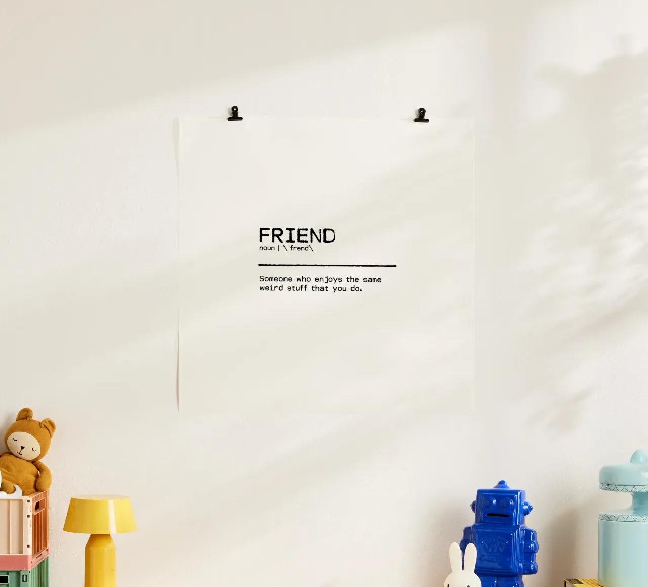 Definizione Citazione - Amico I poster con telaio in alluminio da Orara Studio
