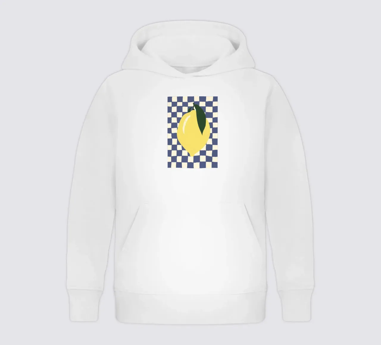 Zitrone auf Karomuster felpa bambino con cappuccio da Studio Dolci