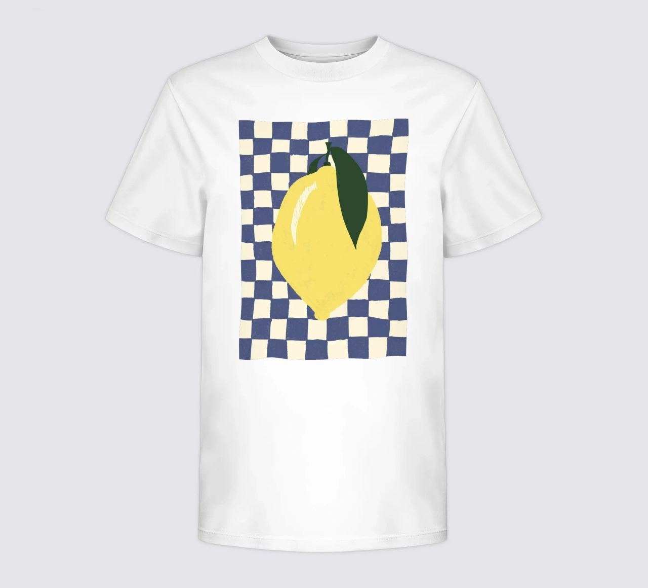 Zitrone auf Karomuster t-shirt bambini da Studio Dolci