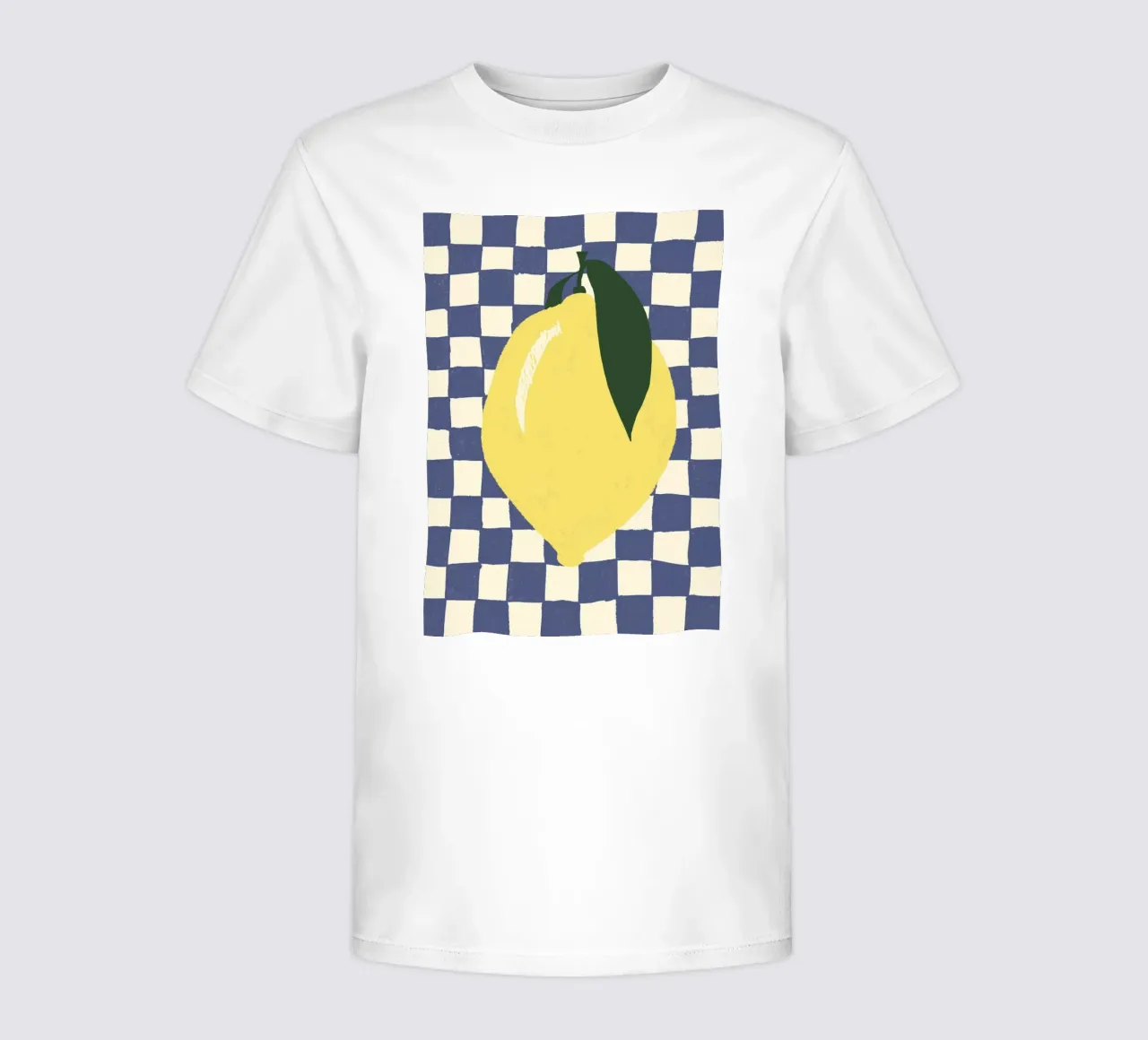 Zitrone auf Karomuster t-shirt bambini da Studio Dolci