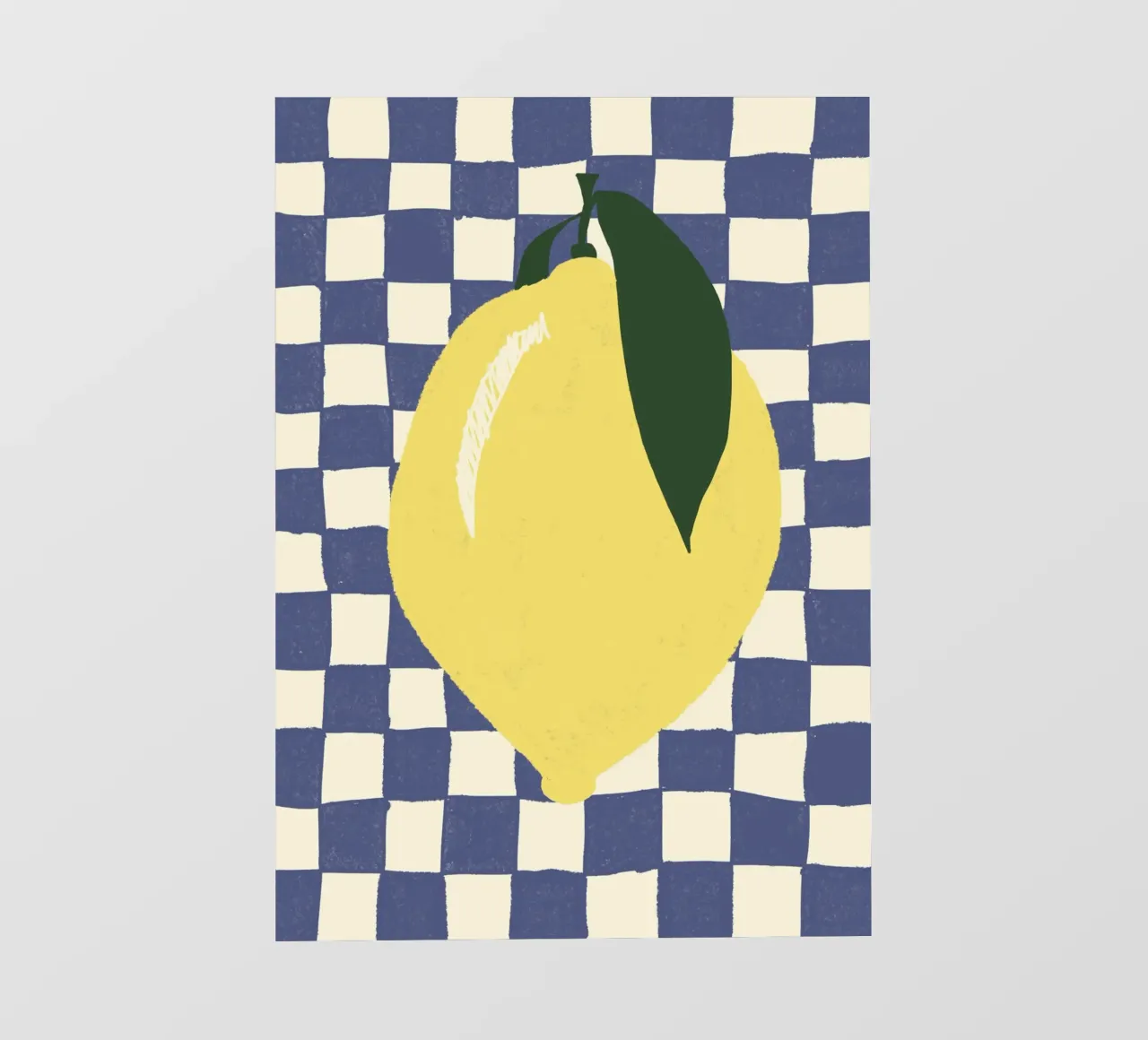 Zitrone auf Karomuster carta da parati fotografica da Studio Dolci