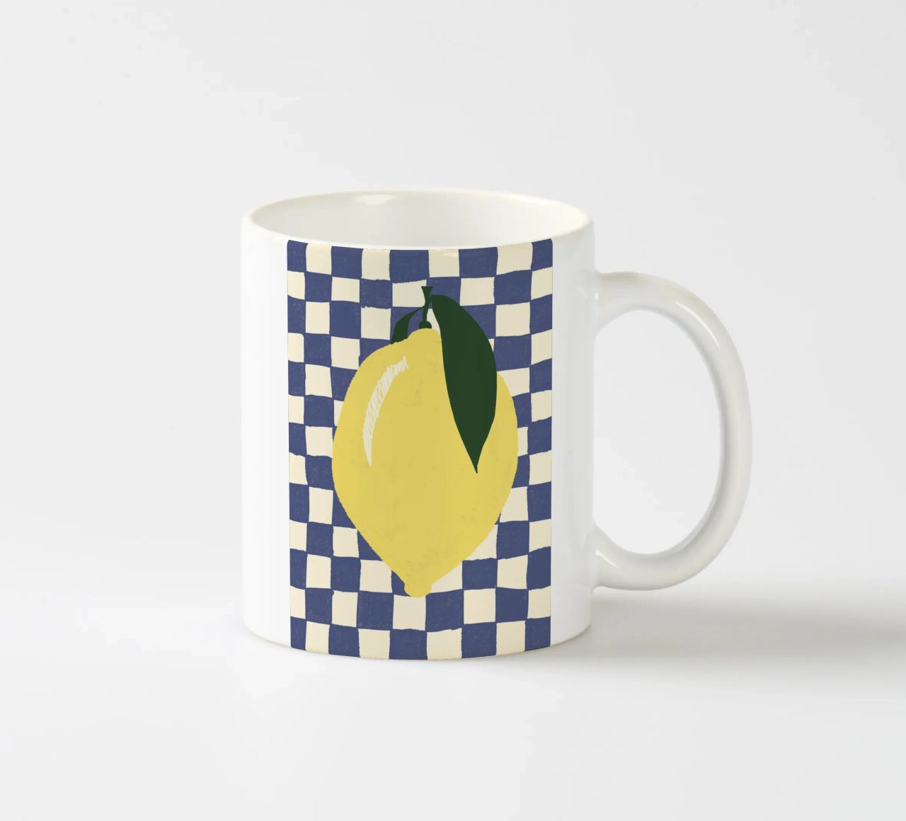 Zitrone auf Karomuster tazza in ceramica da Studio Dolci