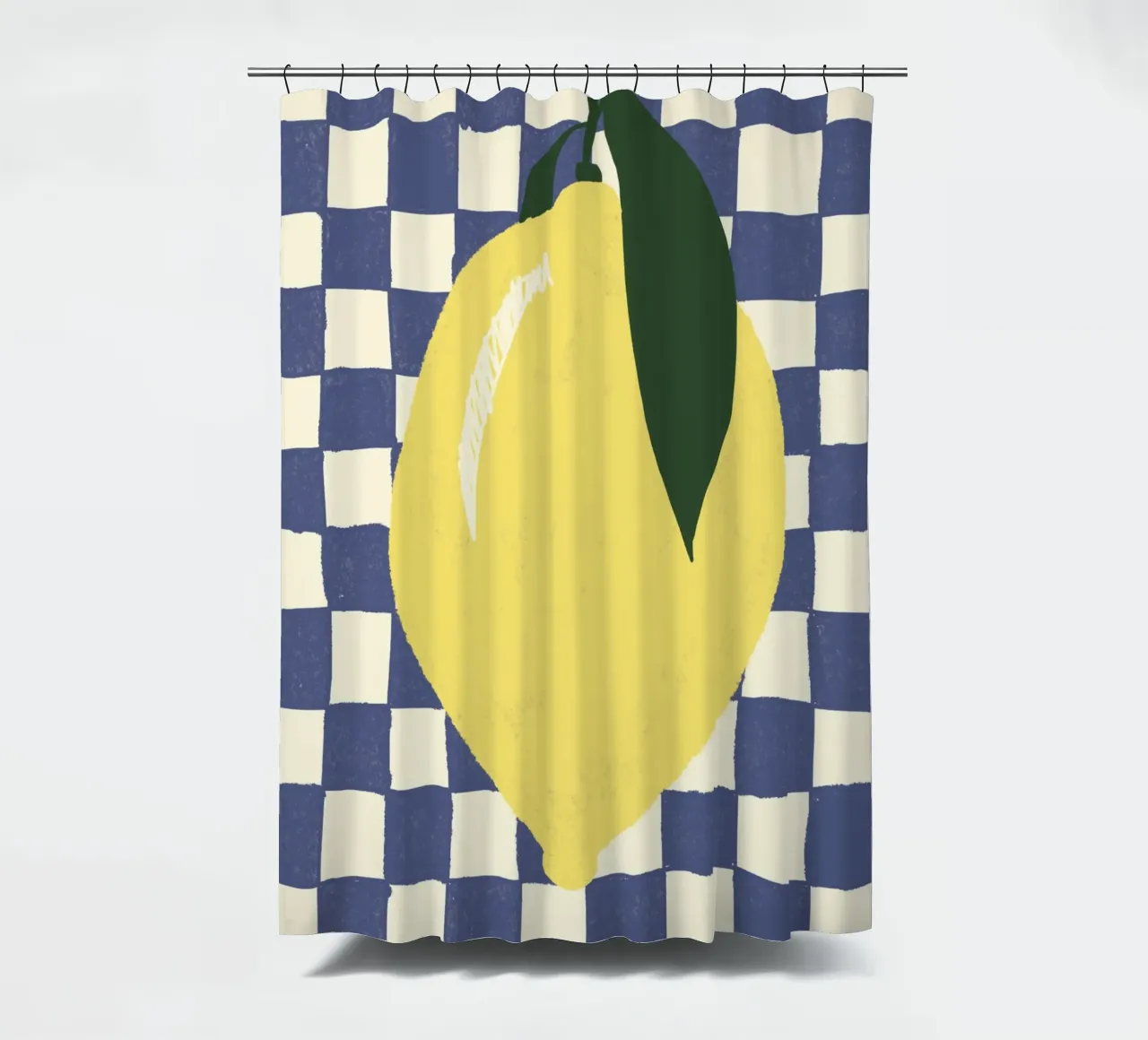 Zitrone auf Karomuster Duschvorhang von Studio Dolci