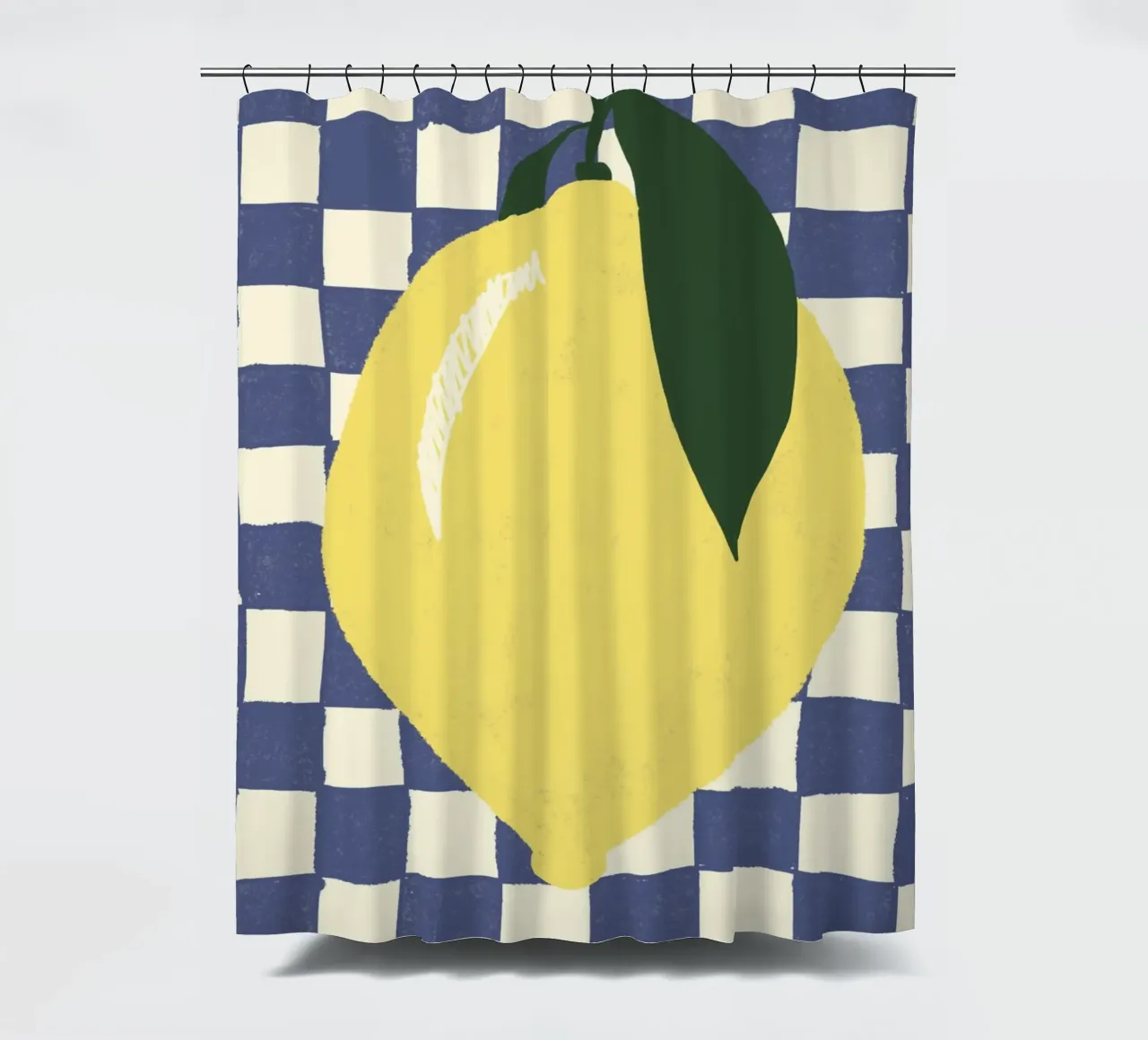 Zitrone auf Karomuster rideau de douche de Studio Dolci