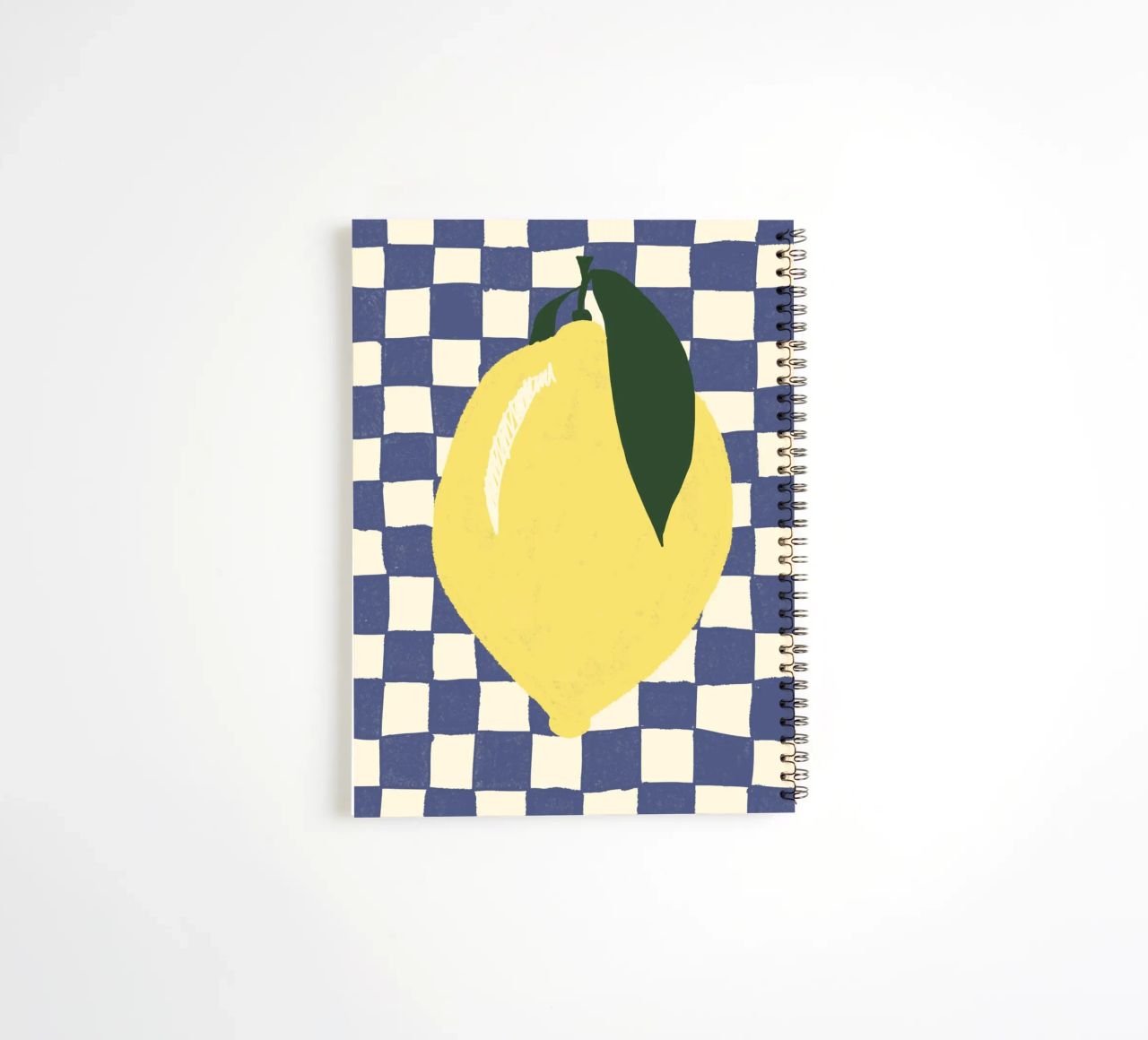 Zitrone auf Karomuster spiral notebook by Studio Dolci