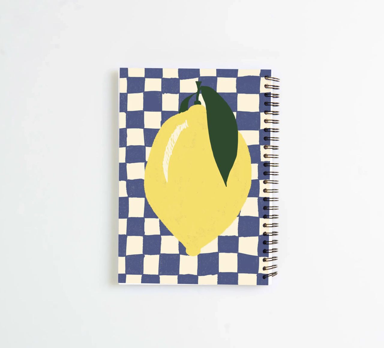 Zitrone auf Karomuster spiral notebook by Studio Dolci