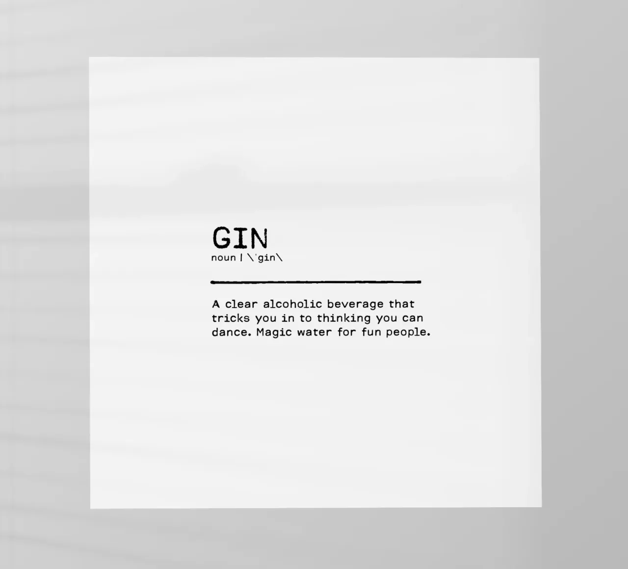 Definizione Citazione - Gin I pellicola backlit da Orara Studio