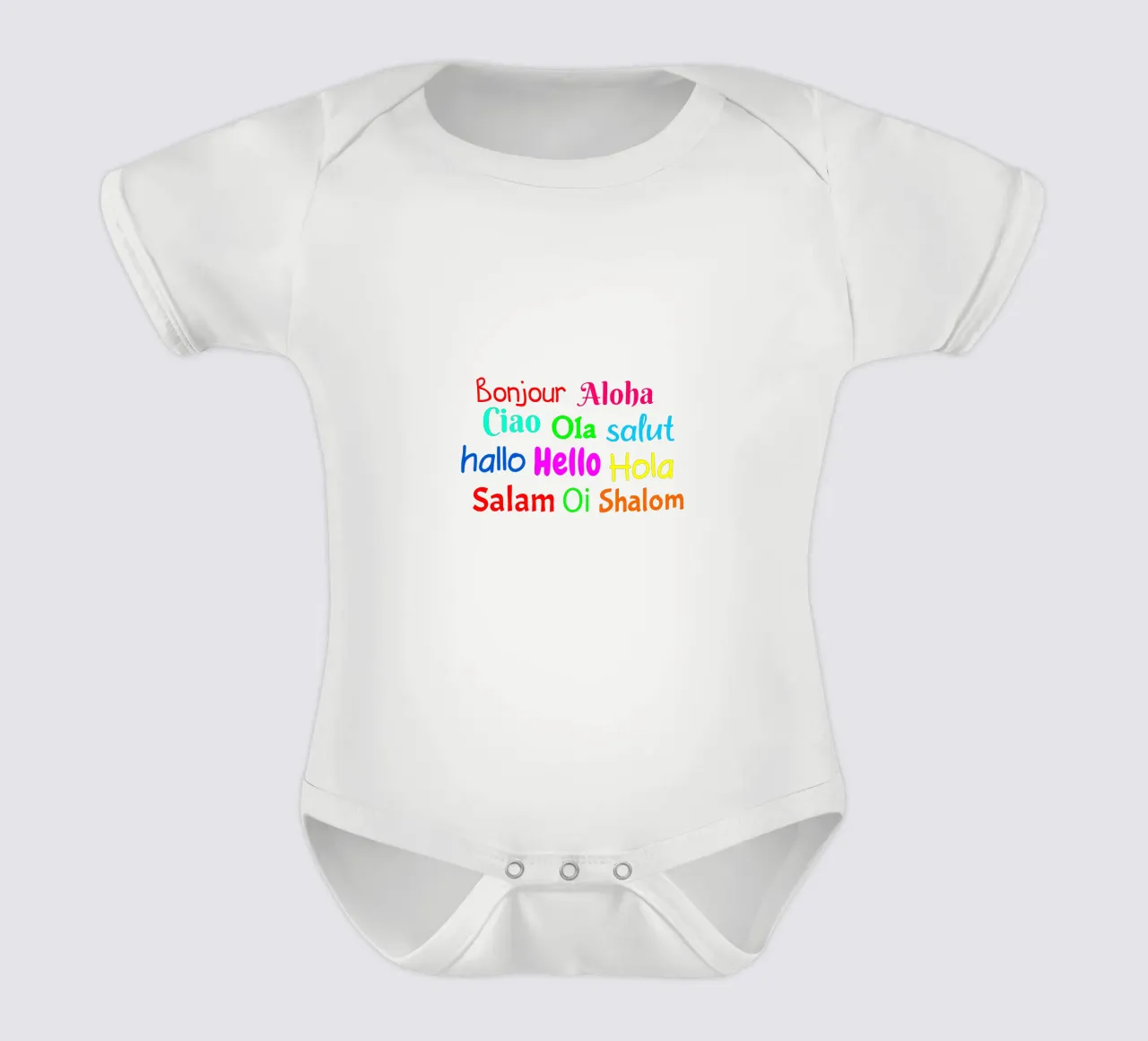 Hello in different languages Kurzarm Babybody von happieeagle