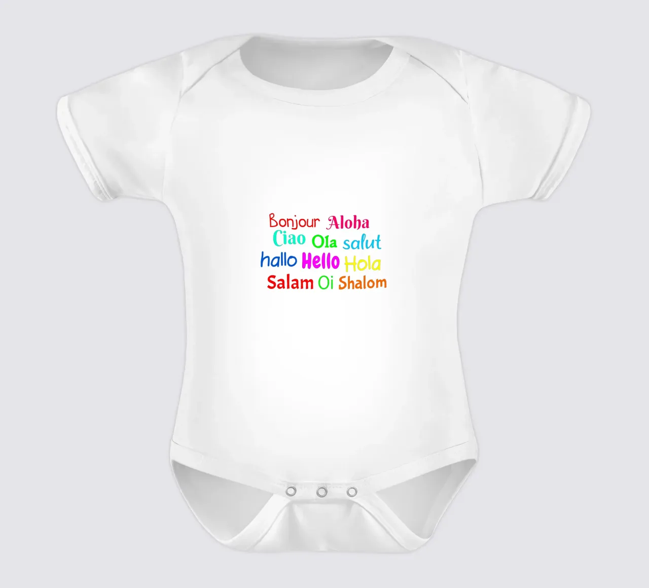Hello in different languages babyrompertje korte mouwen van happieeagle