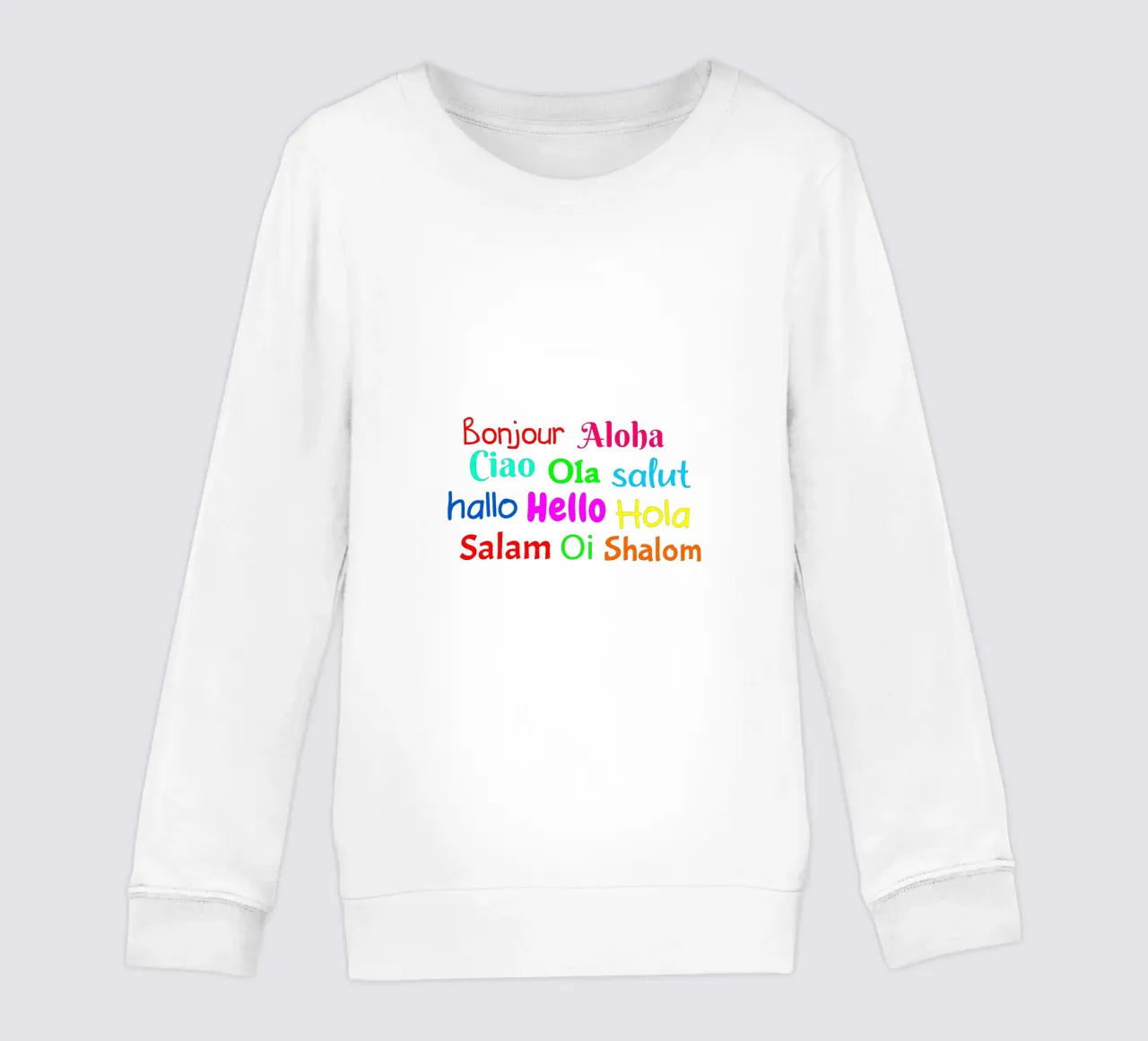 Hello in different languages Kinder Sweatshirt von happieeagle
